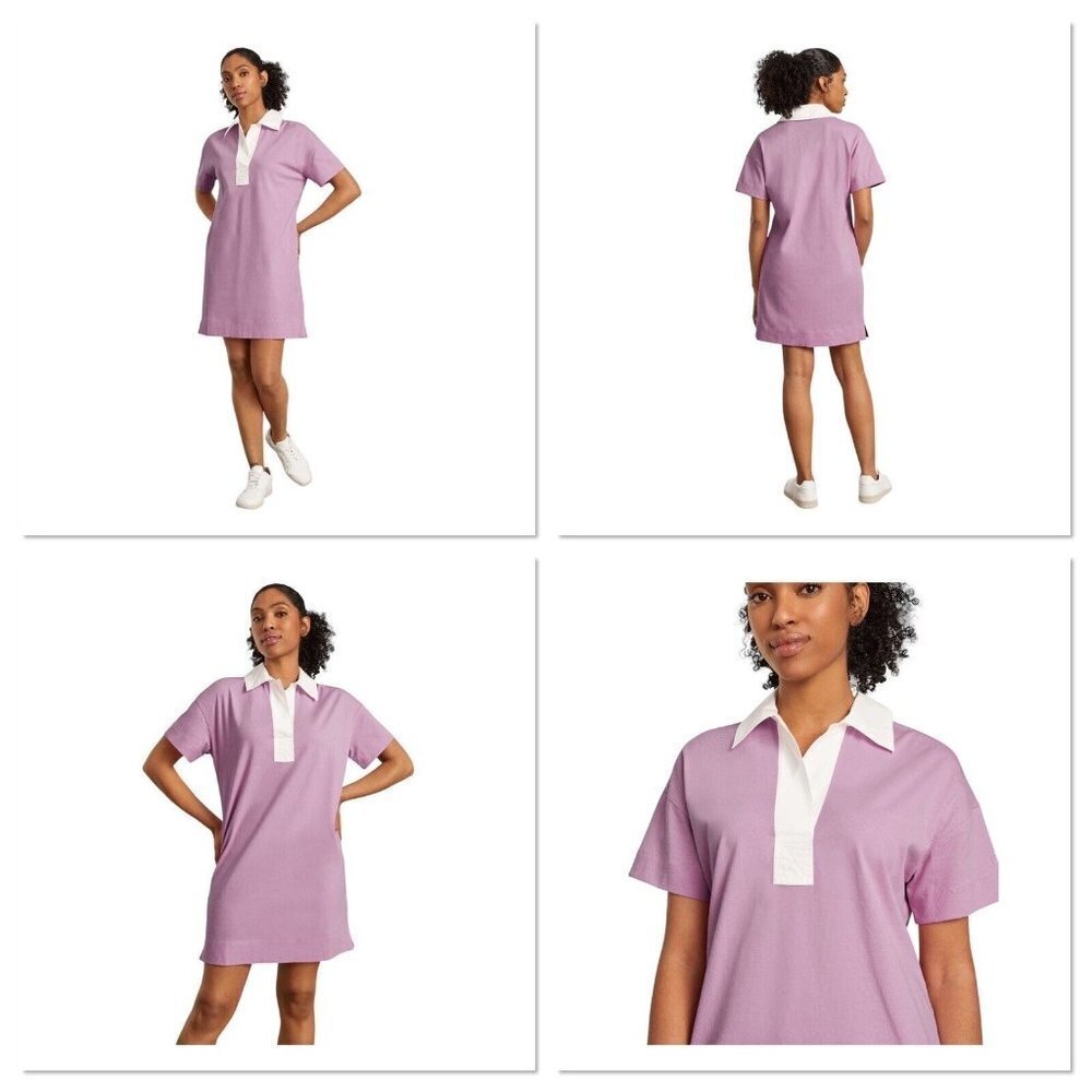 Everlane Womens The Organic Cotton Polo Dress Size XS Mauve Pink Short‎ Sleeves